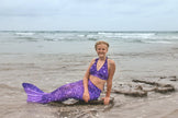 Paradise Purple Mermaid Tail + Monofin Set for kids, girls, teens, and women (pool toy)