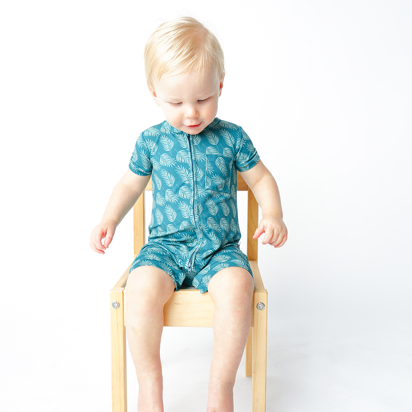 Palms in Paradise Bamboo Baby Boy Shortie Romper