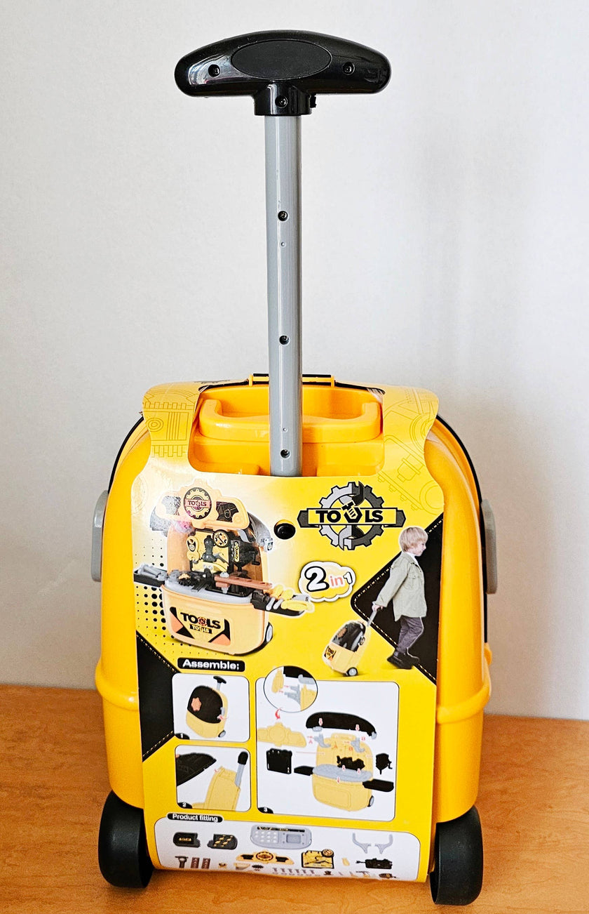 2 in 1 Deluxe Tool Kids Luggage Playset - Yellow