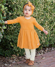 Oatmeal Rib Knit Footless Ruffled Tights