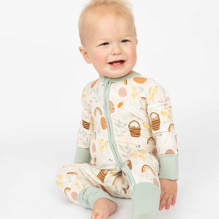 Easter Bamboo Pajamas - Hop to It Baby Convertible Pajamas