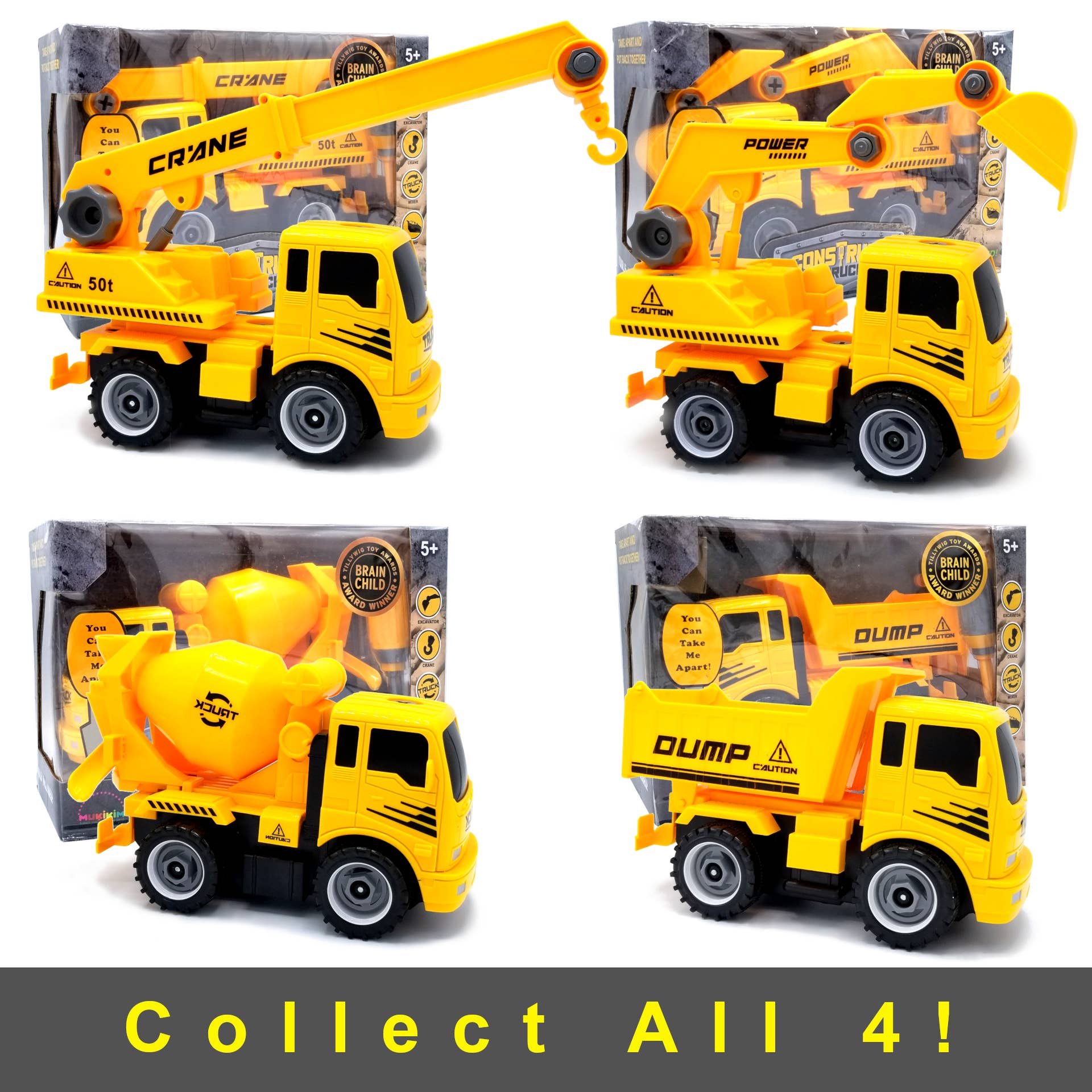 Crane - Take-Apart-Put-Together/2-Toys-In-1 Truck Toy