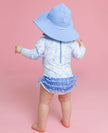 Periwinkle Butterfly Garden Long Sleeve One Piece Rash Guard