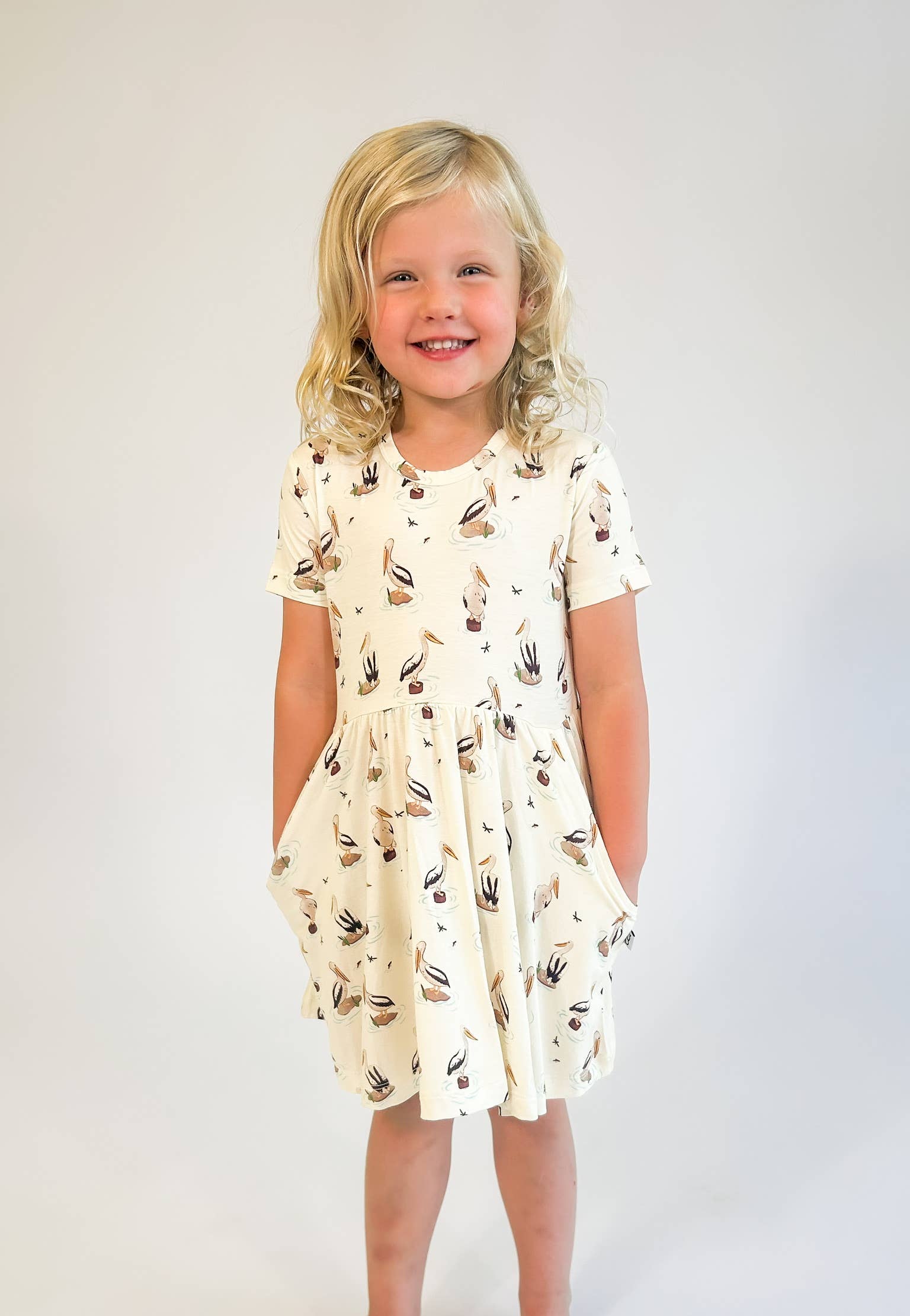 Pelicans Bamboo Short Sleeve Pocket Dress