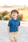 Boys Performance Polo | Sea Breeze Stripes