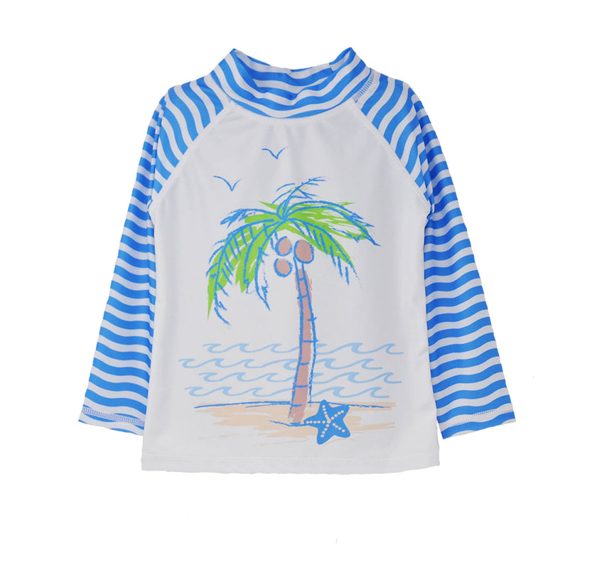 Kids UPF50+ Graphic Rash Guard Swim Top