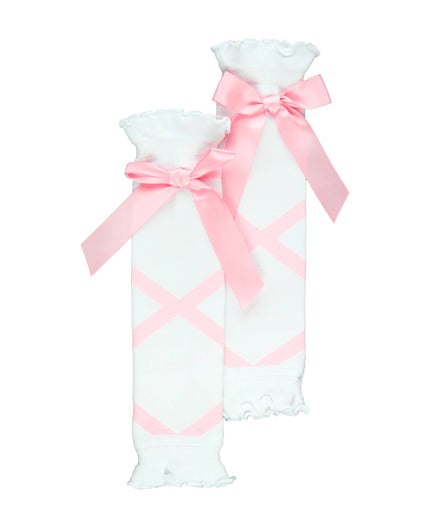 White Ballet Bow Dance Leg Warmers
