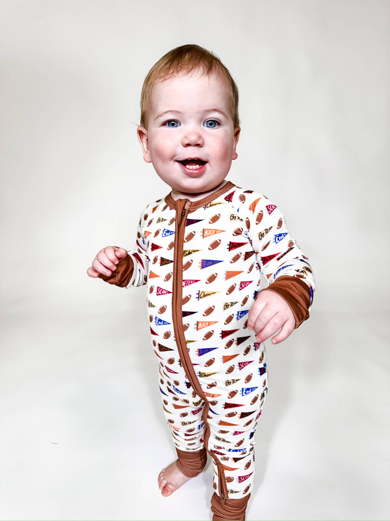 Varsity Football Flags  - LS Convertible Zip PJs