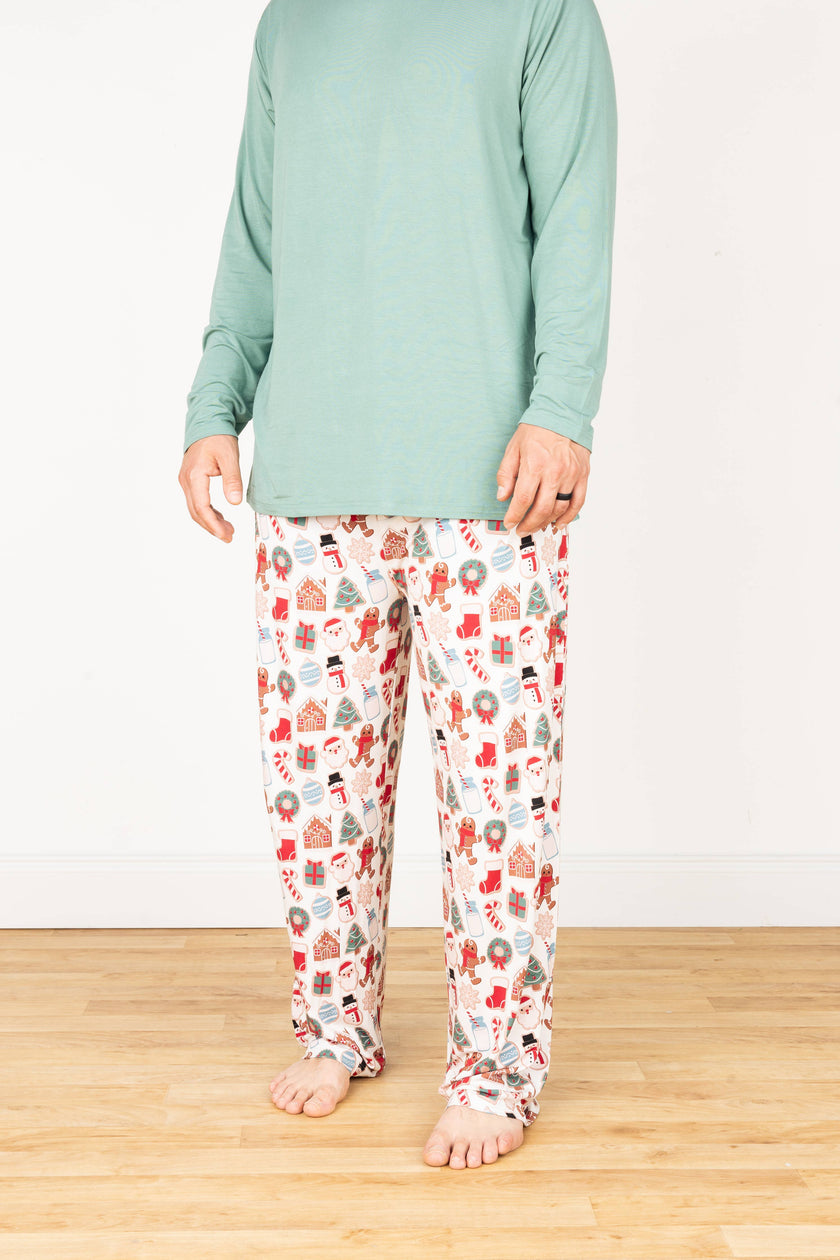 Milk and Cookies Christmas Adult Bamboo Pajamas Lounge Pants