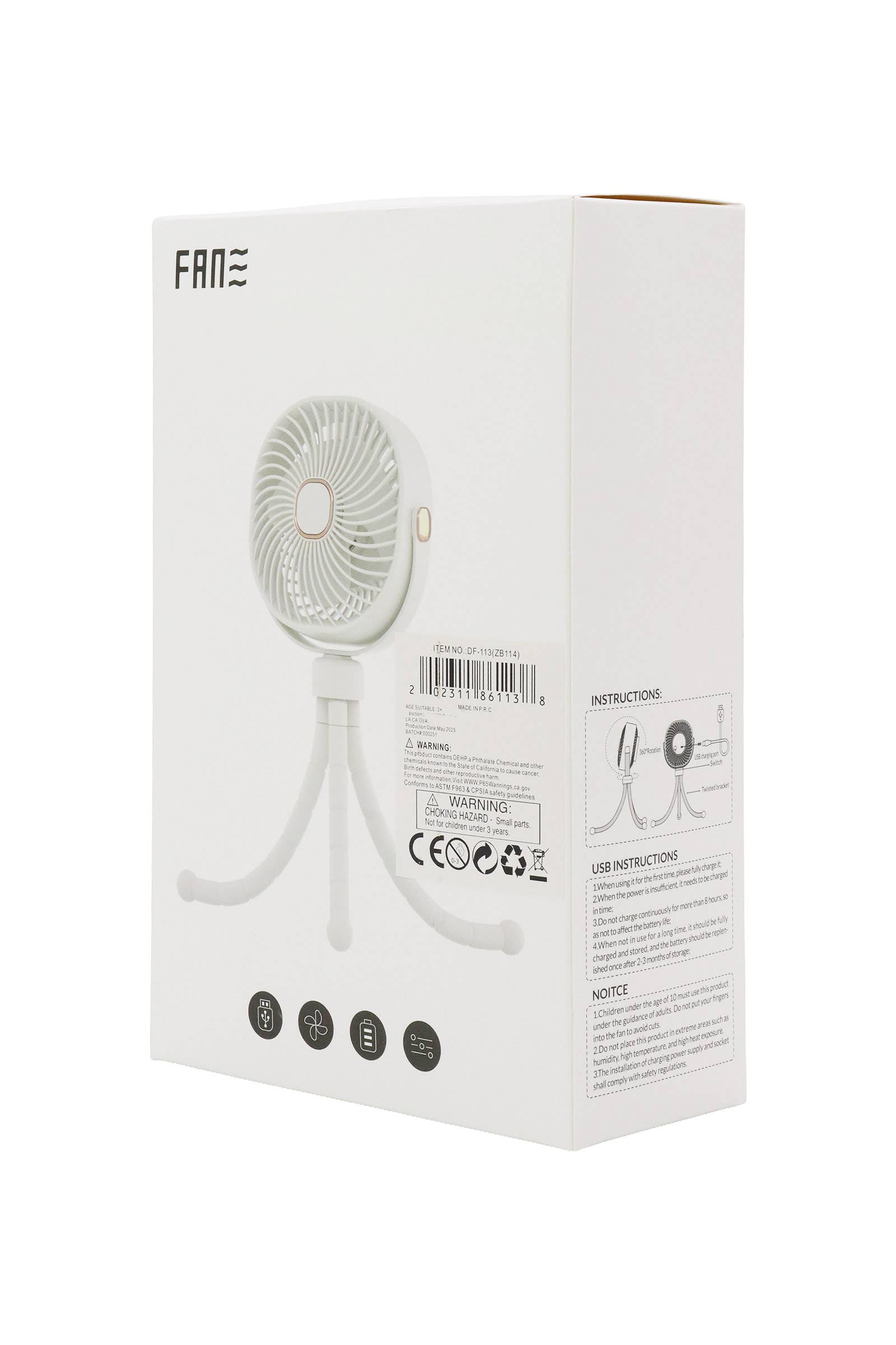 Matte Pastel Led Flexible Leg Electric Fan - Assorted