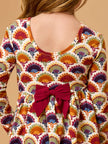 Girls Maple Blossoms Knit Long Sleeve Twirl Dress