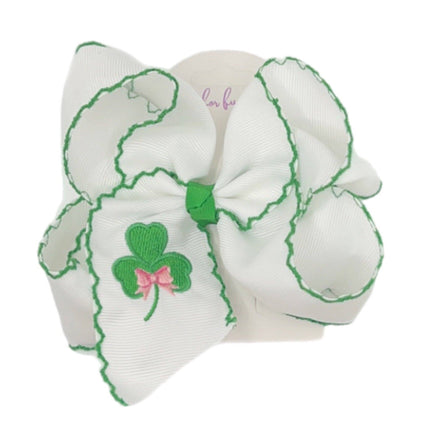 Shamrock Embroidered Hair Bow