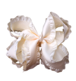 Cream Double Ruffle Hair Bow