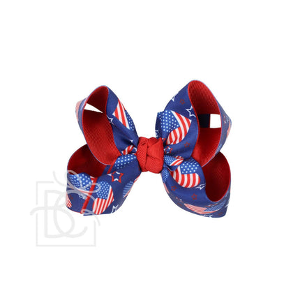 Layered Patriotic Heart Bow