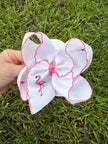 Flamingo Embroidered Hair Bow