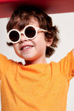 Sweet Cream Euro Round Kids Sunglasses with Amber Lens: Ages 3-5