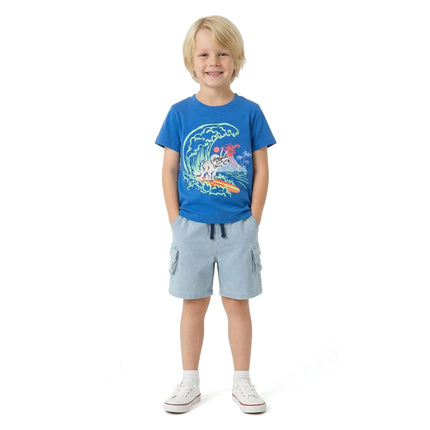 Boys Graphic Tee & Knit Denim Short Set | Surfing Dino