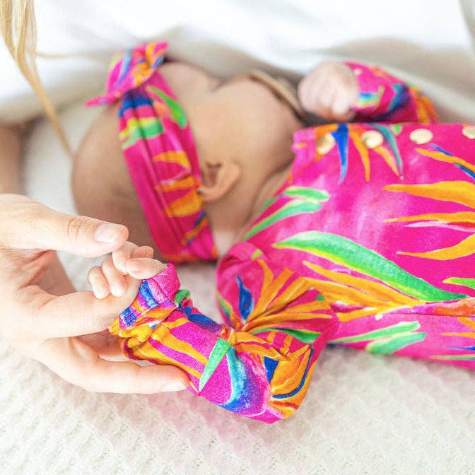 Bird of Paradise Newborn Bamboo Knotted Gown