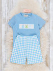 Bunny Lineup Gingham Smocked Outfit
