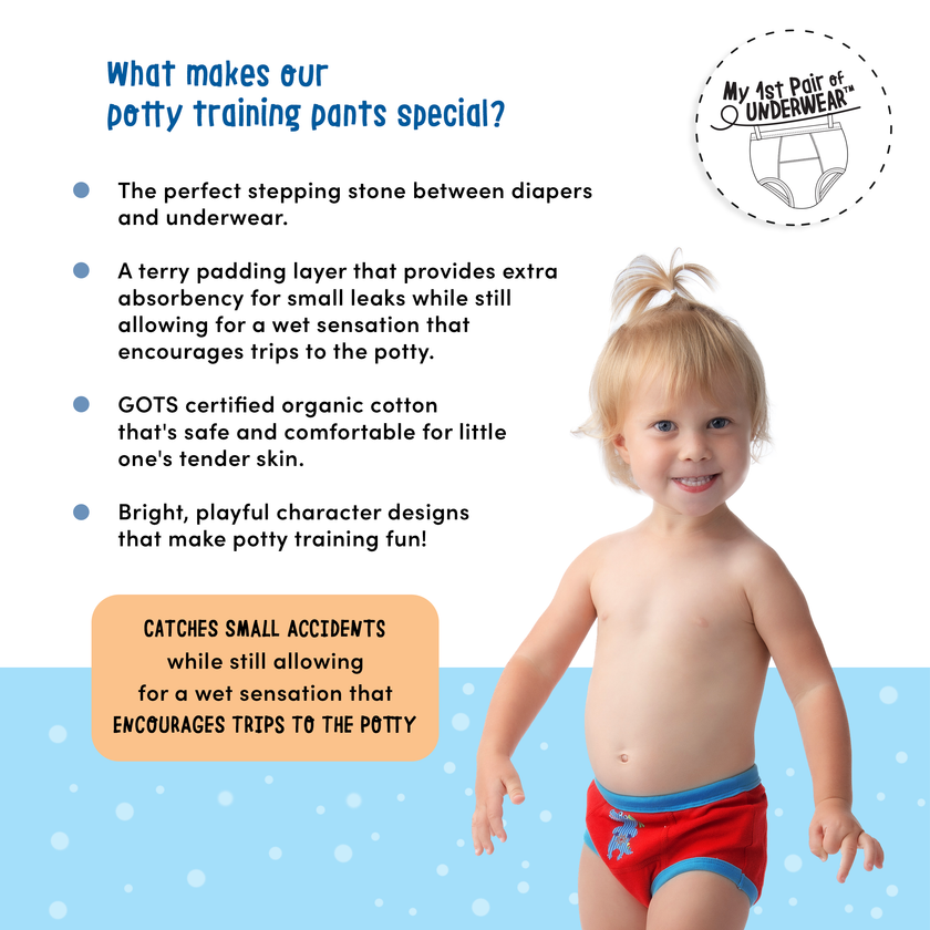 Organic Cotton 3PC Potty Training Set - Girls Safari Friends