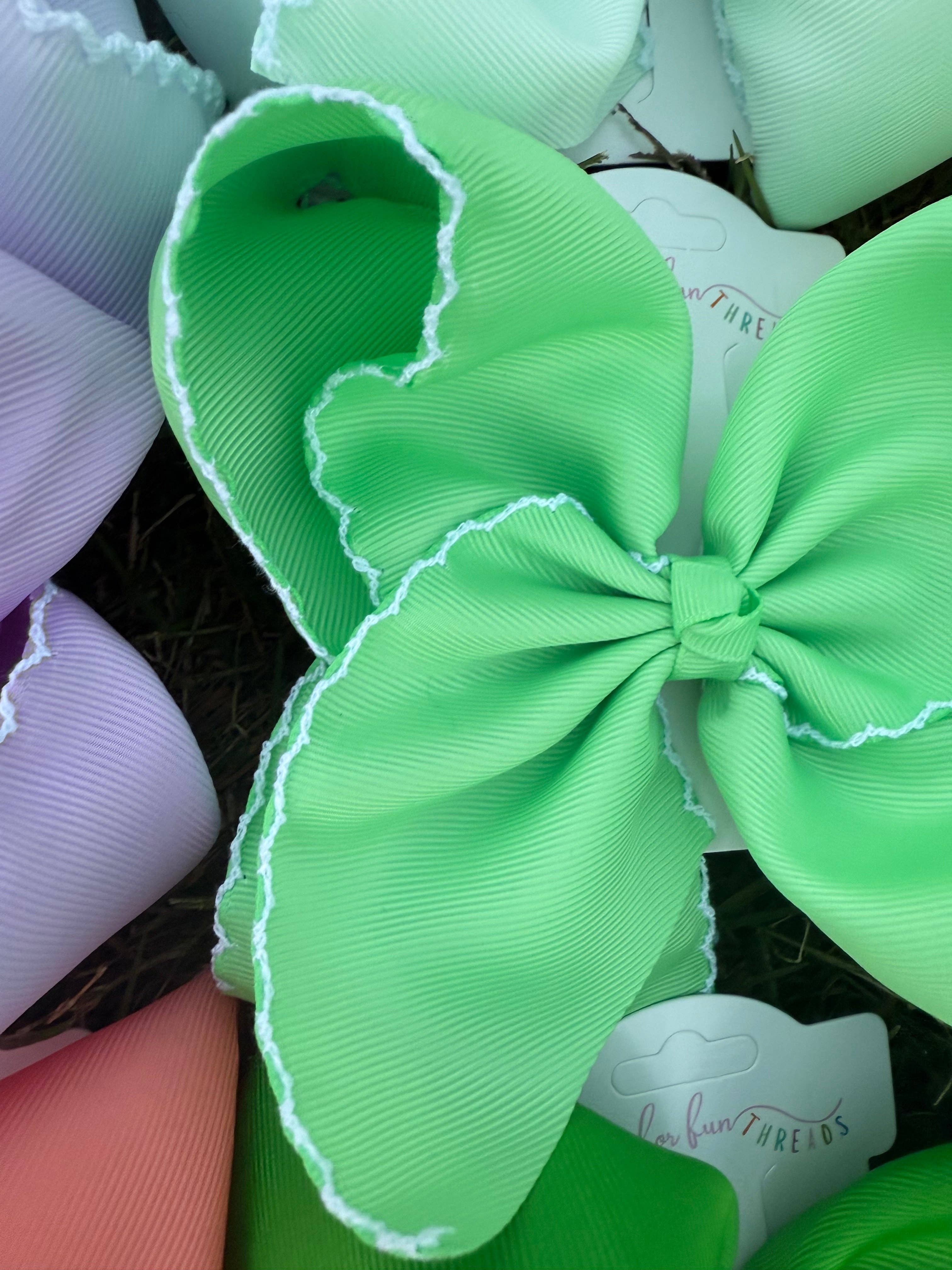 6 inch Moonstitch Bows (2 inch Ribbon)