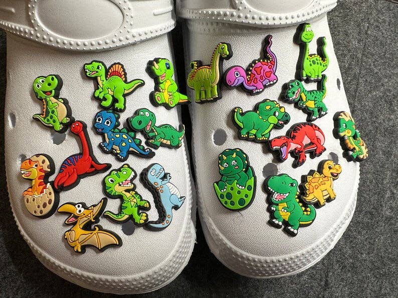 DELETE DUPLICATE Pick your own Cartoon Dinosaurs shoe charms