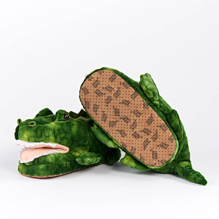 Swampy the Alligator | Kid's Novelty Plush Non-Slip Slippers
