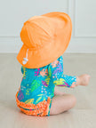Neon Tiki Vibes Long Sleeve One Piece Rash Guard
