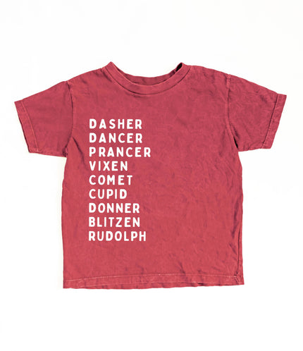 REINDEER NAMES  Toddler Washed Graphic Top