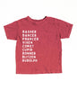REINDEER NAMES  Toddler Washed Graphic Top