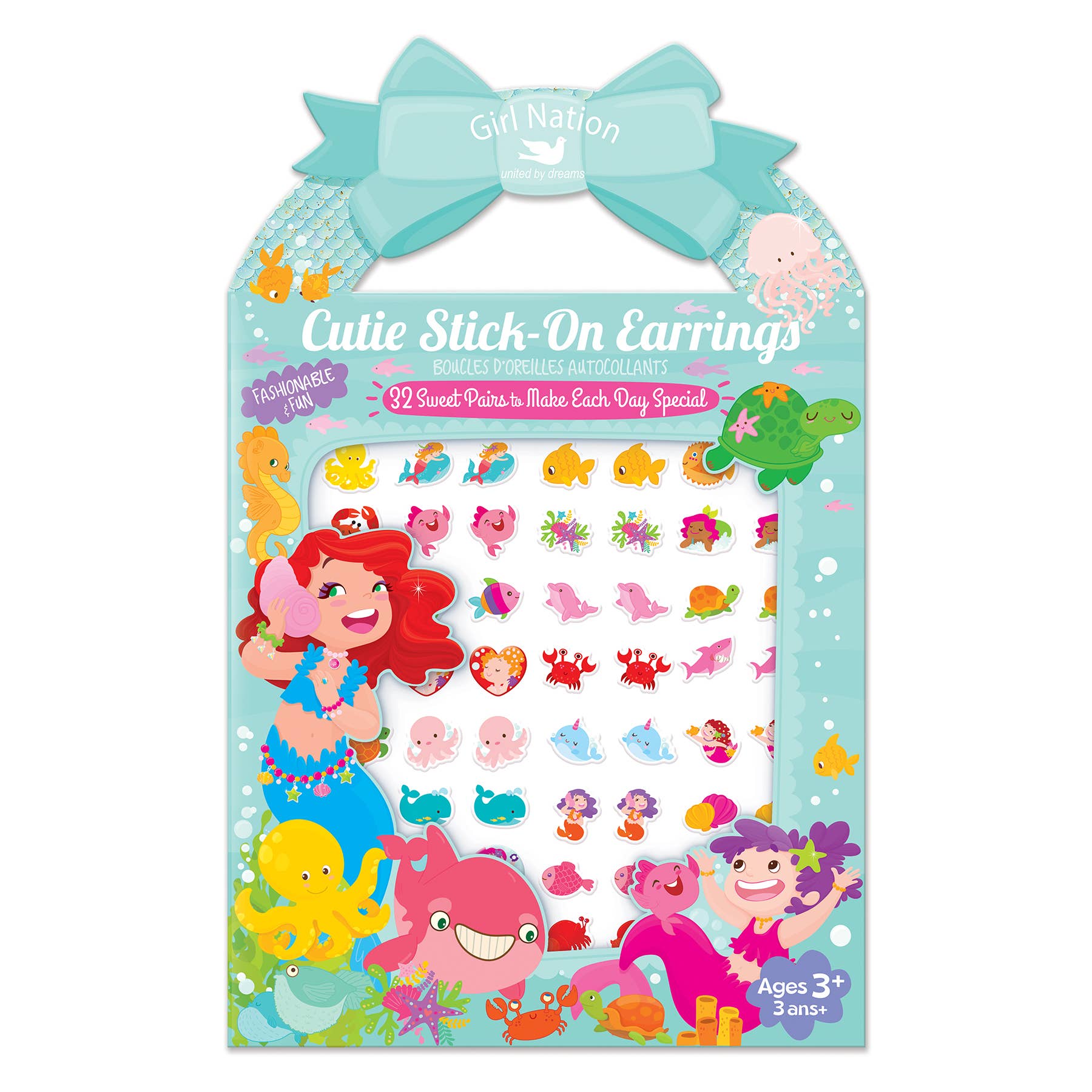 Cutie Stick-On Kids Earrings Value Pack of 32 pairs