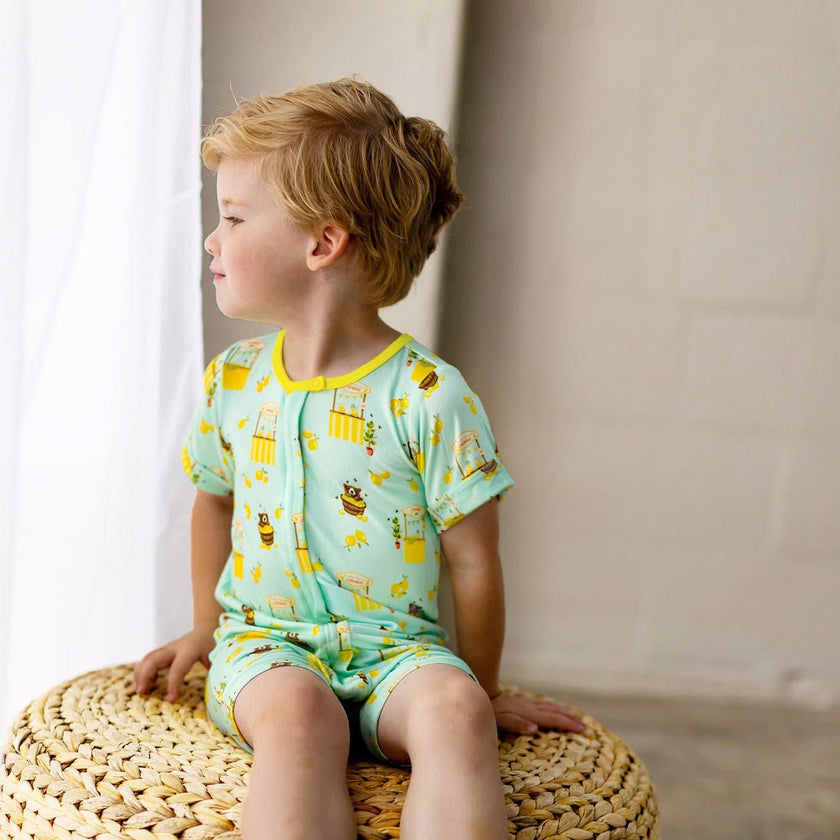 Lemonade Stands & Honey Bears Bamboo Two-Way Zippy Romper (3M-24M)