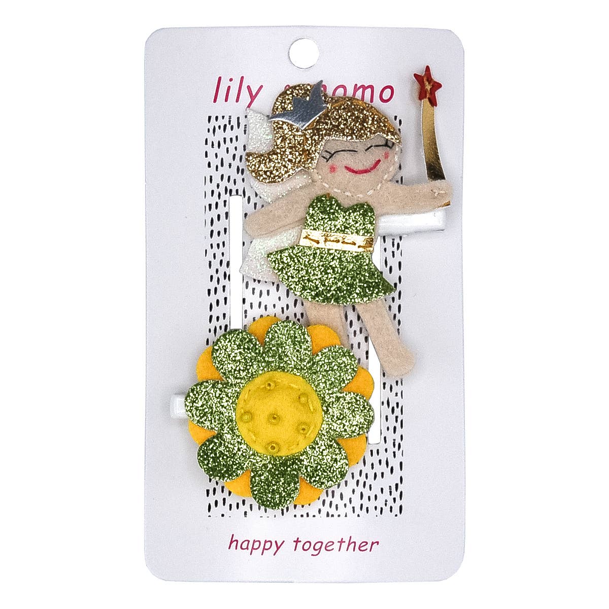 Sparkle Dust Fairy Hair Clips- Yellow and Gold
