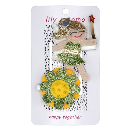 Sparkle Dust Fairy Hair Clips- Yellow and Gold