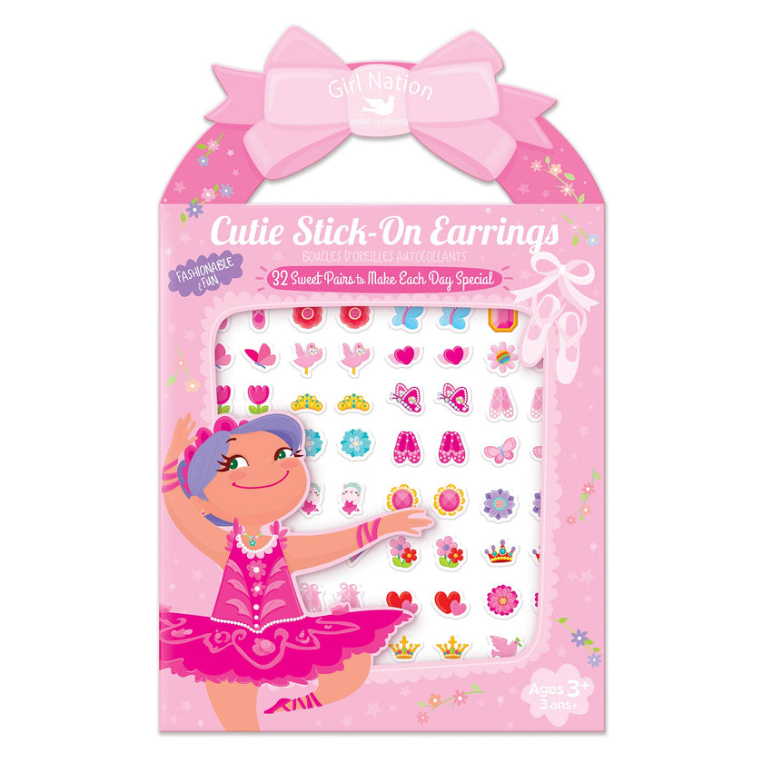 Cutie Stick-On Kids Earrings Value Pack of 32 pairs
