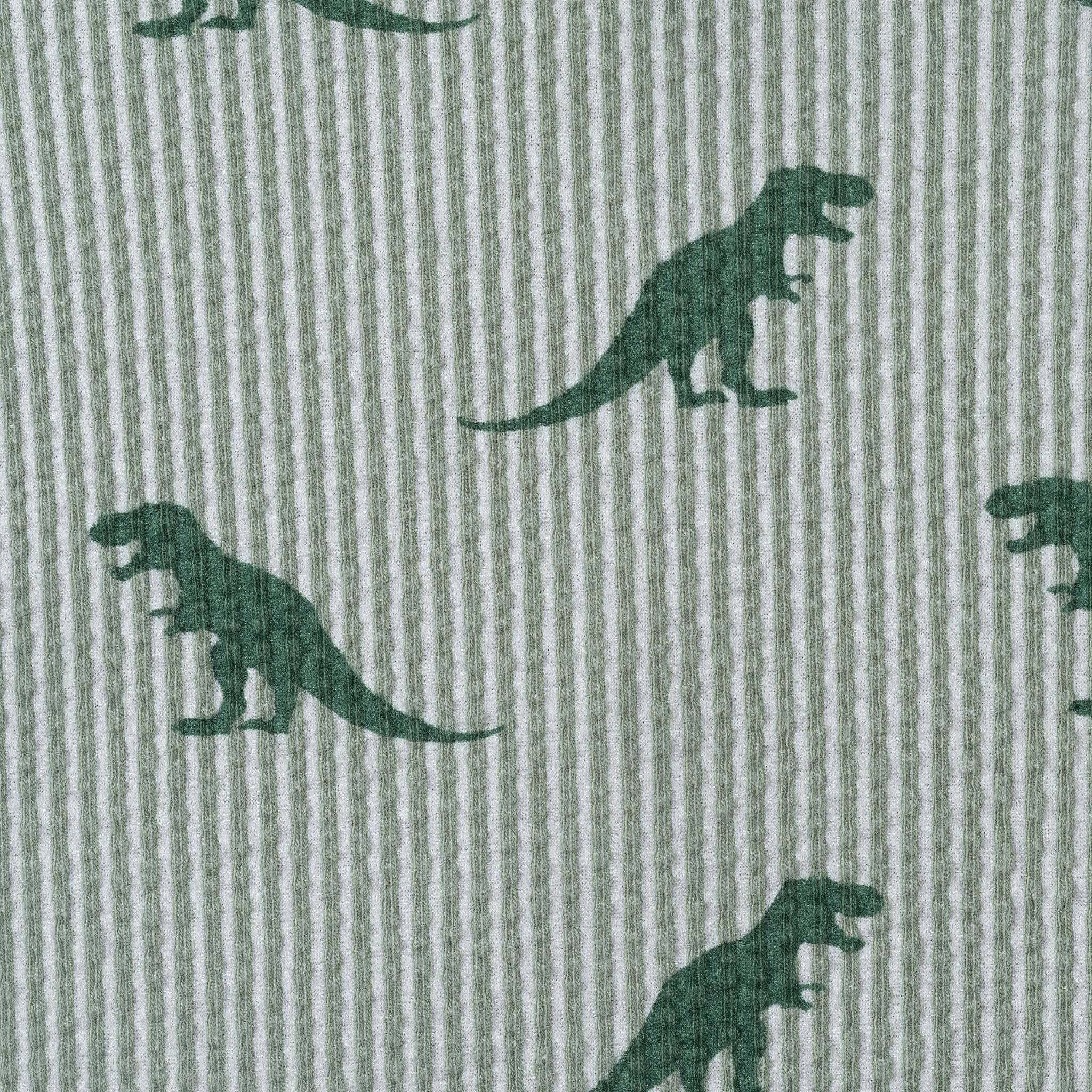 Boys Short Sleeve Cabana Set | Green Stripe Dino