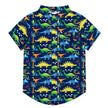 Boys Navy Dino Jungle Short-Sleeve Button-Up
