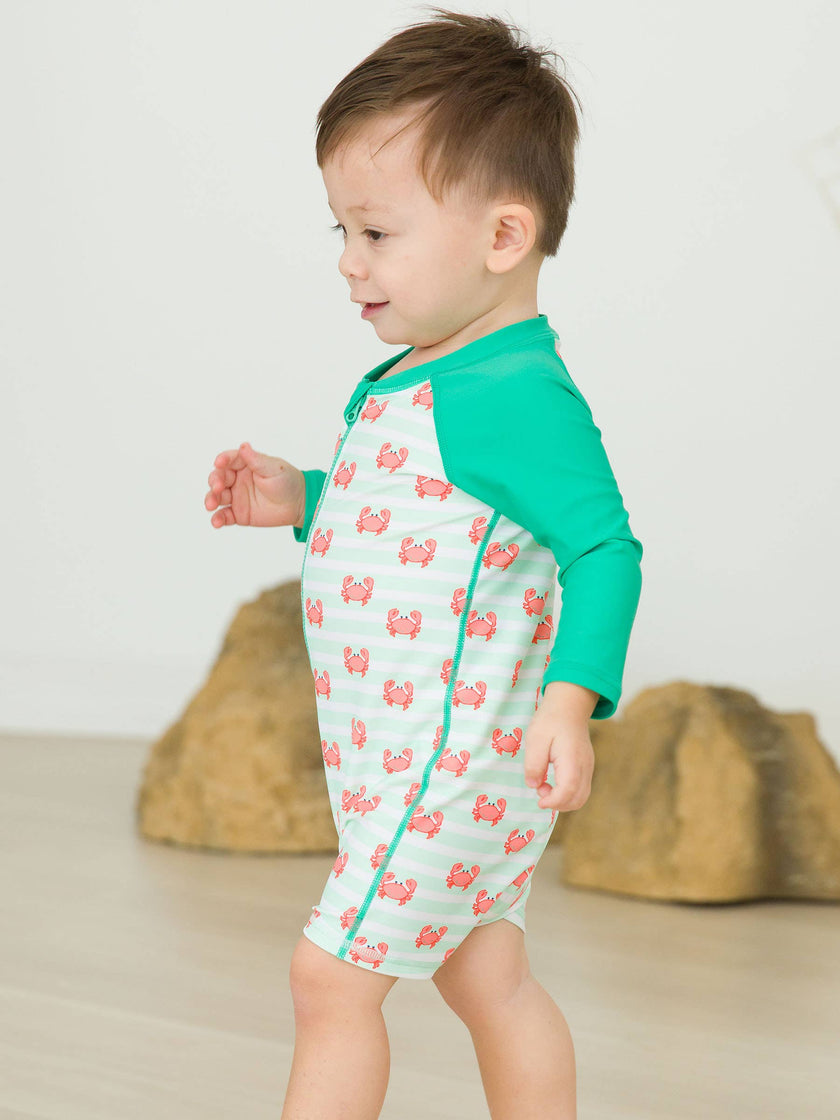 Crabby Cove Long Sleeve One Piece Rash Guard