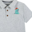Boys Toddler Gray Dino Playful Pocket Polo Shirt