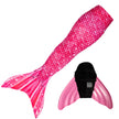 Bahama Pink Mermaid Tail + Monofin Set clothing for kids, girls, teens, and women (pool toy)