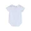 The Perfect Onesie - White Collar Baby Romper Girl or Boy