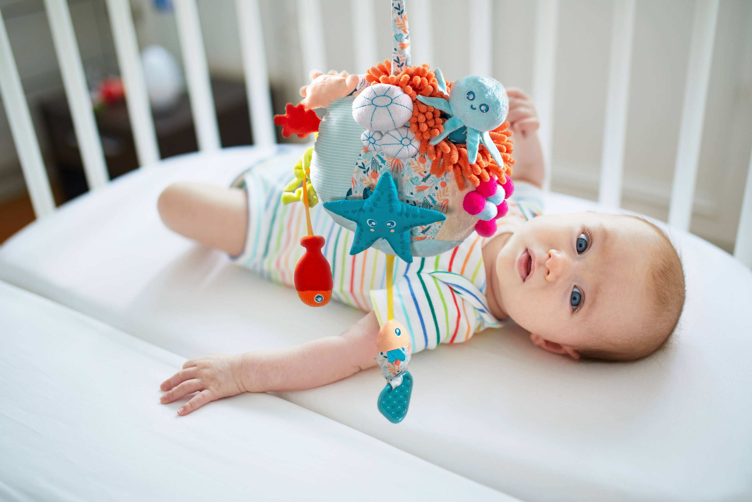 Sensorial Reef Toy with Removable Baby Octopus Rattle