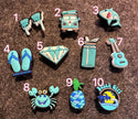 Pick your own Blue Theme Fancy shoe charms Beach lifestyle and more