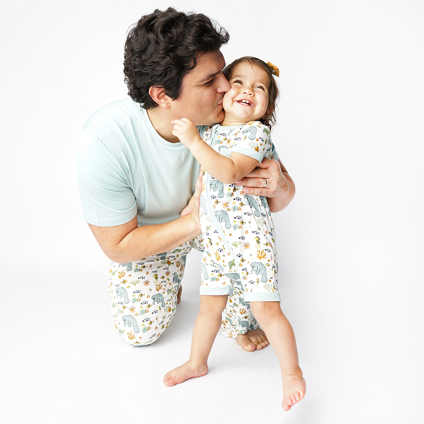 Manatee Bamboo Baby Boy Shortie Romper