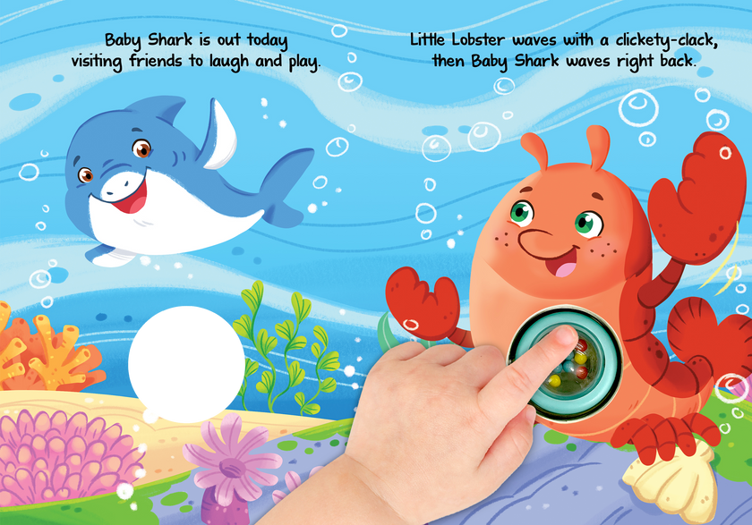 Baby Shark's Big Day - Interactive Sensory Board Book with Spinning Rattle