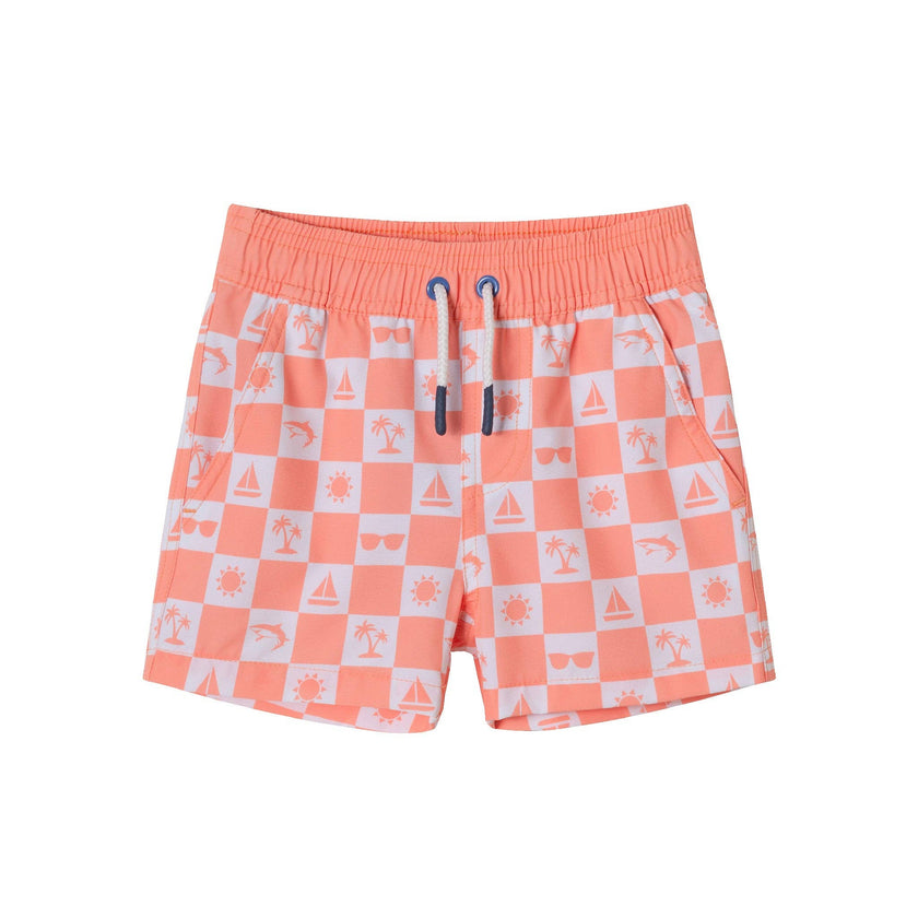 Rashguard & Swim Trunk Set - Sunglasses & Beach Vibes