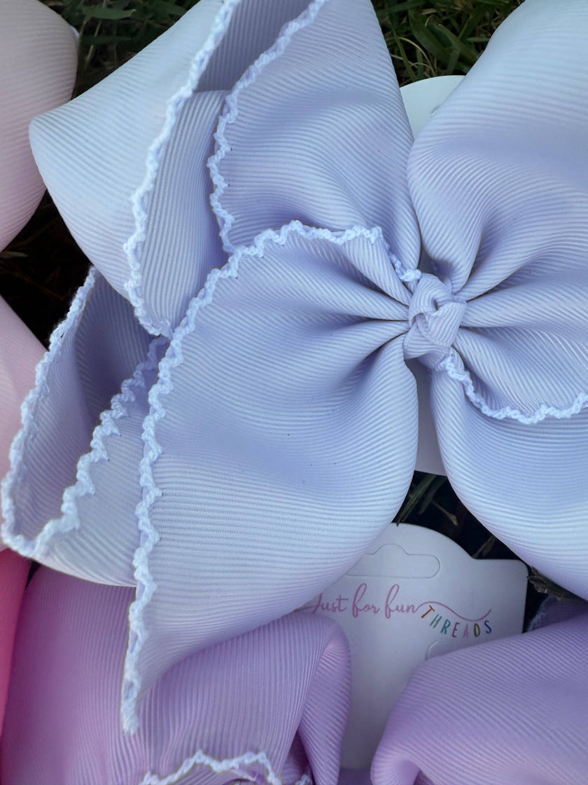 Extra Fun Solid Moonstitch Hair Bows (6in)