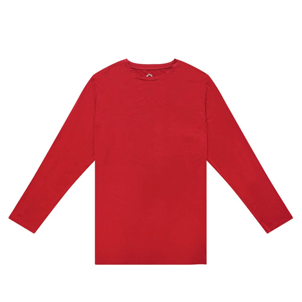 Adult Christmas Red Unisex Bamboo Long Sleeve Shirt
