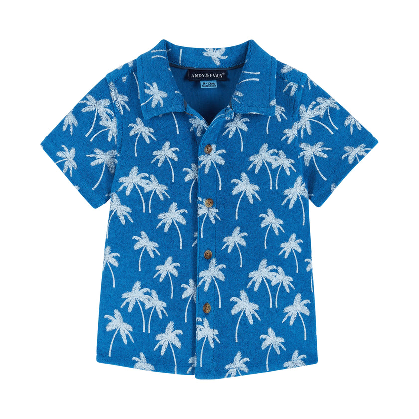 Boys Baby Matching Blue Palm Terry Set