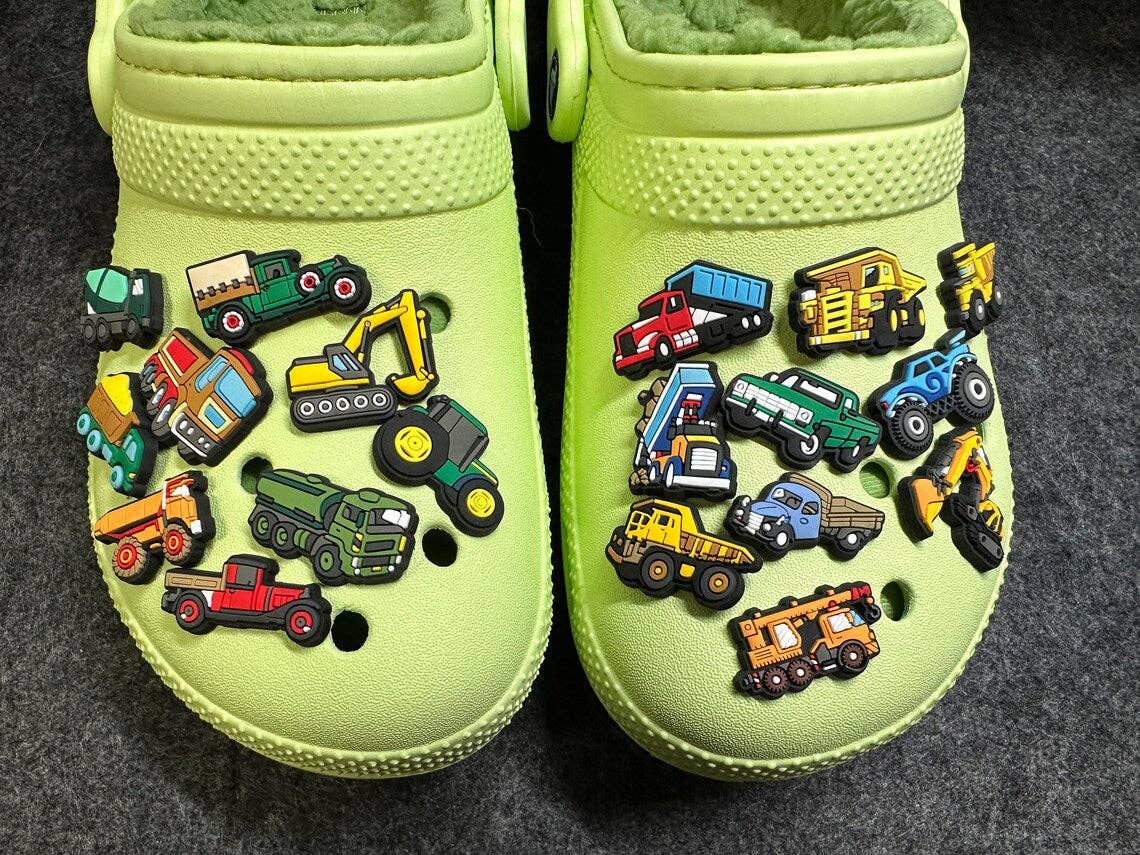 Construction Vehicle Shoe Charms